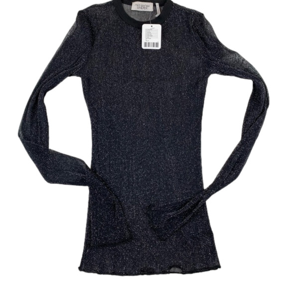 Urban Outfitters Tops - SOLD - URBAN Outfitters Out From Under  Sheer Black Sparkle Top size Small